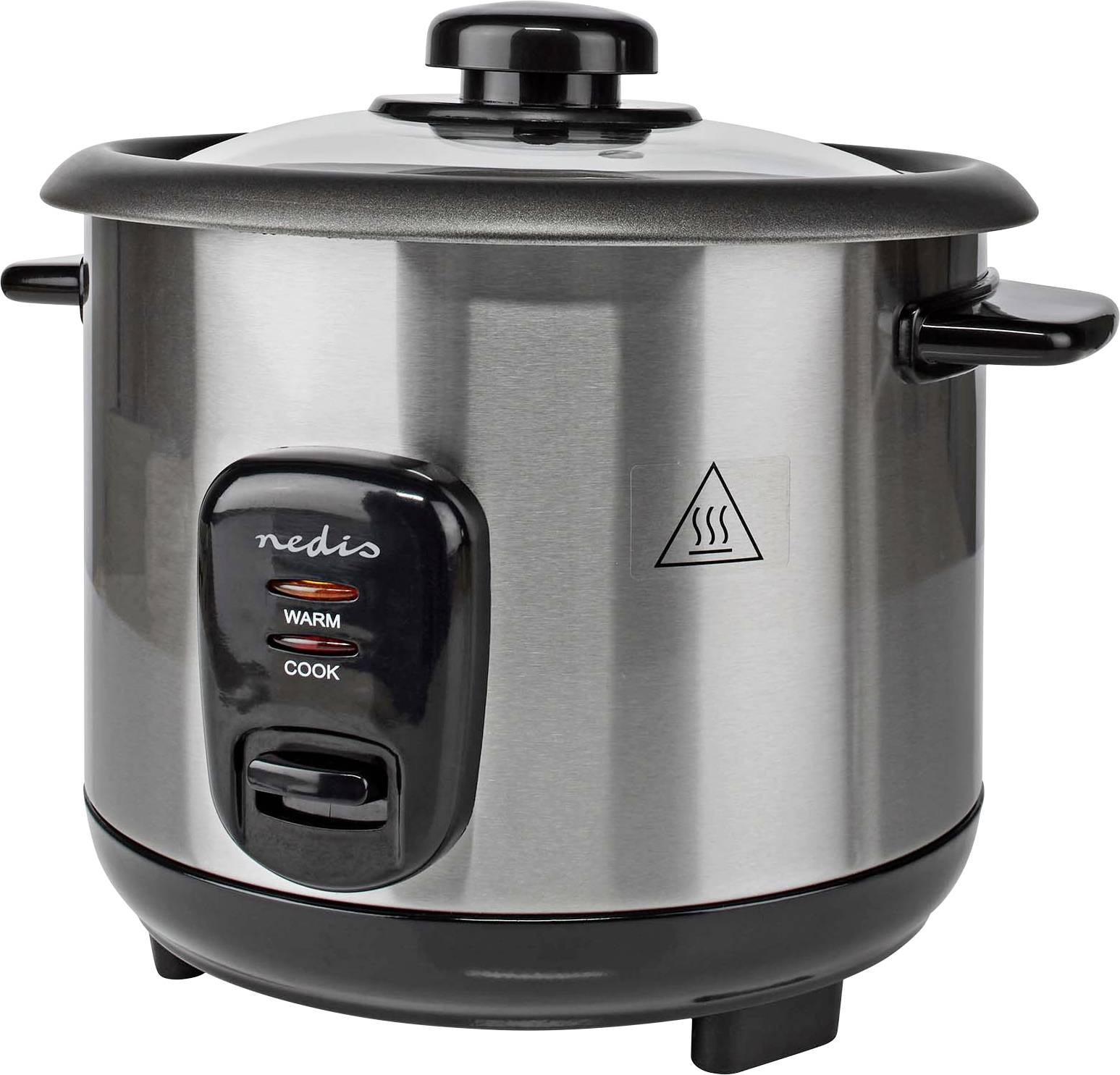 Nedis KARC110AL Rice cooker Silver, Black Indicator light, Non-stick coating