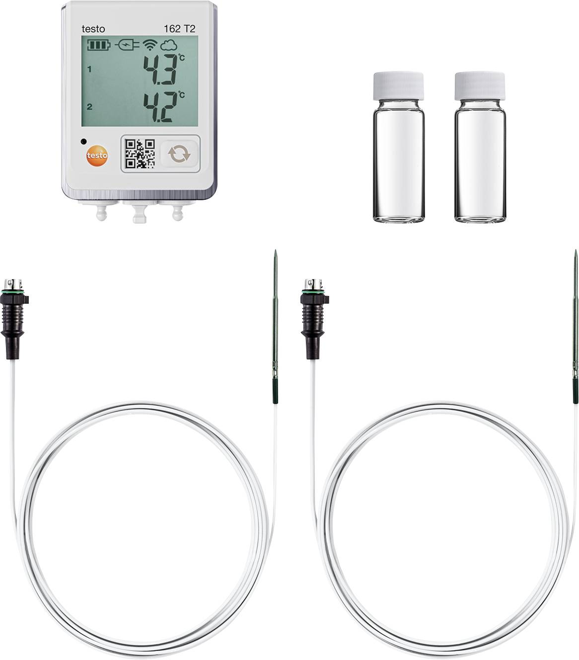 testo 0572 1629 162 fridge set Temperature data logger Unit of measurement Temperature -50 up to 150 °C incl. wall bracket