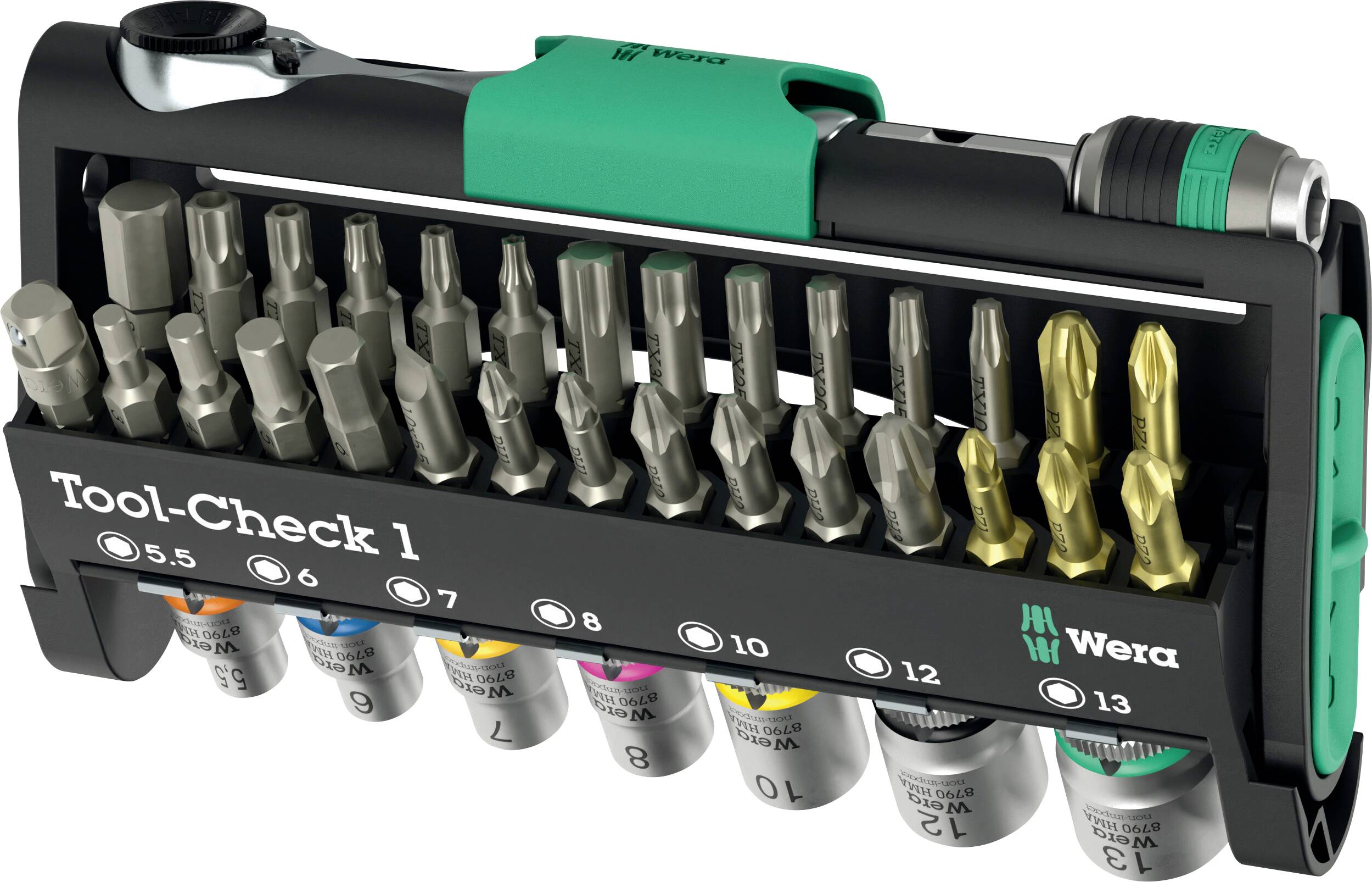 Wera Tool-Check 1 05049050001 Bit set Slot, Phillips, Pozidriv, Allen, Star socket, TORX BO incl. torque wrench