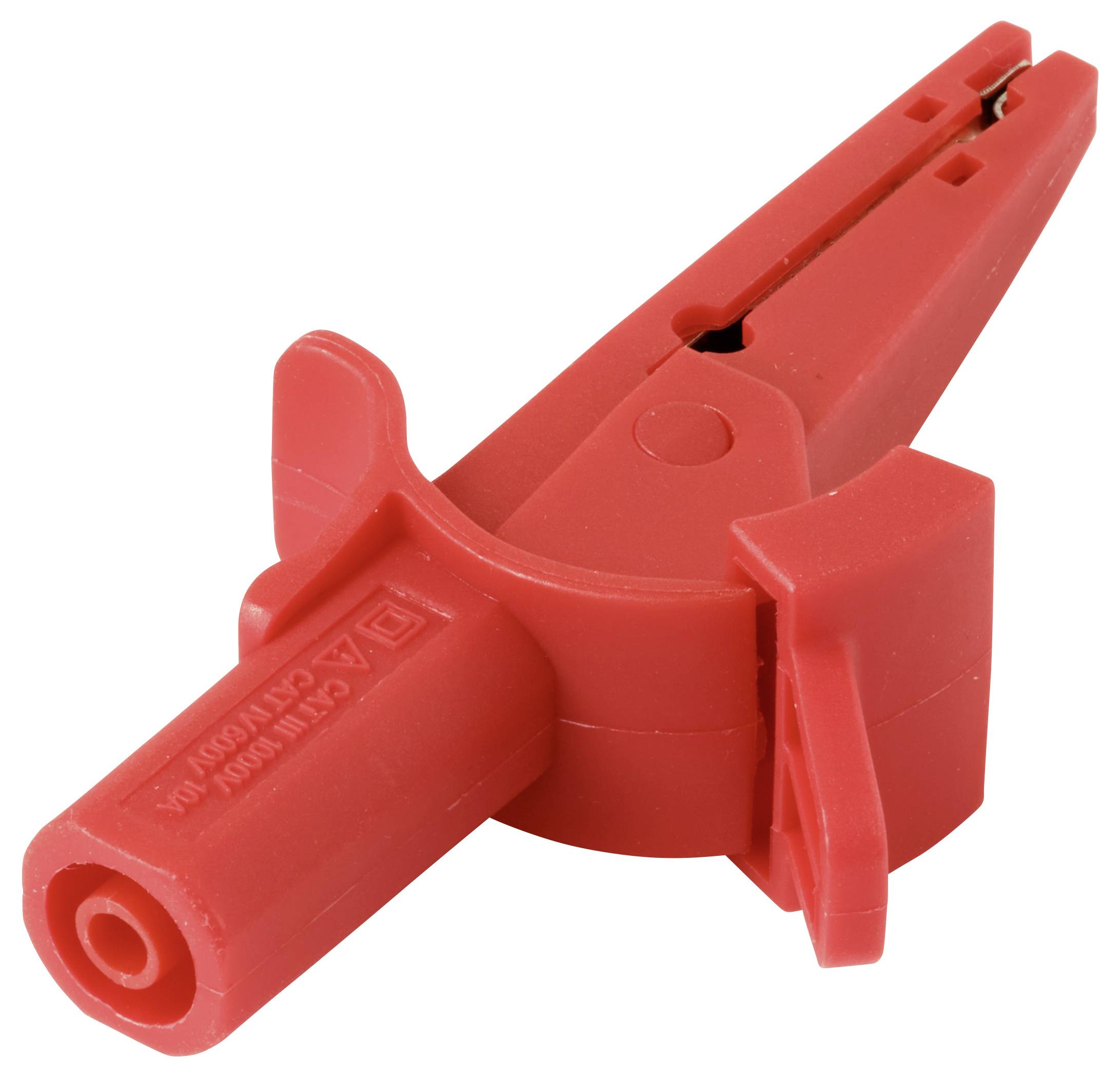 VOLTCRAFT MSK-130 Alligator clip Straight CAT IV 600 V, CAT III 1000 V 10 A Red-1