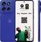 A blue smartphone displaying 'Buy - Register - Win' with a QR code and a jubilant person holding a phone on the screen.
