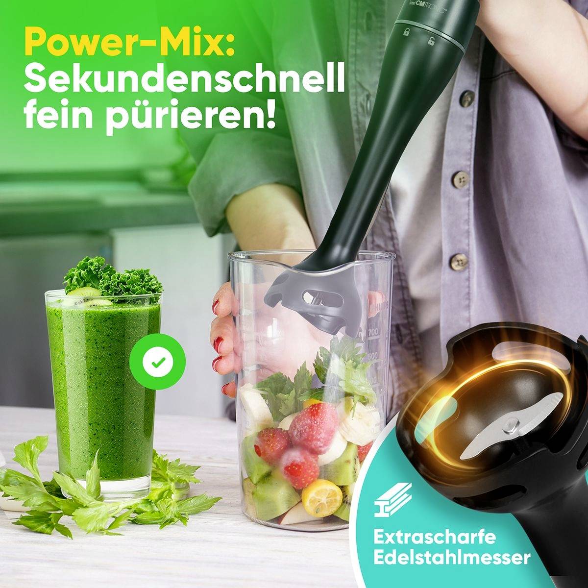 Clatronic SM 3824 Hand-held blender 350 W Black-1