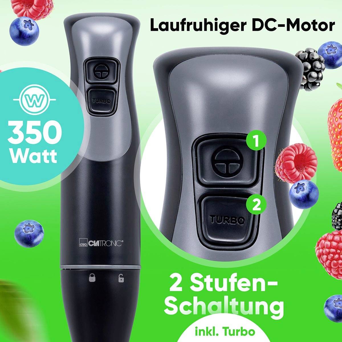 Clatronic SM 3824 Hand-held blender 350 W Black-2