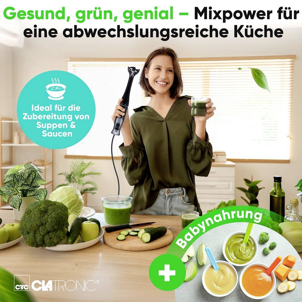 Clatronic SM 3824 Hand-held blender 350 W Black-5