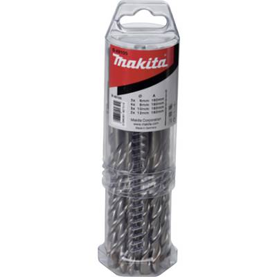 Makita B-49105 Masonry twist drill bit set 6 mm, 8 mm, 10 mm, 12 mm SDS-Plus 1 Set-0