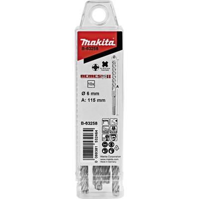 Makita B-63258 Solid carbide metal Masonry twist drill bit set 6 mm Total length 115 mm SDS-Plus 10 pc(s)-0