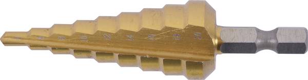 Makita D-40129  HSS Titanium Step drill bit   Total length 75 mm titanium-coated  Hex shank 1 pc(s)
