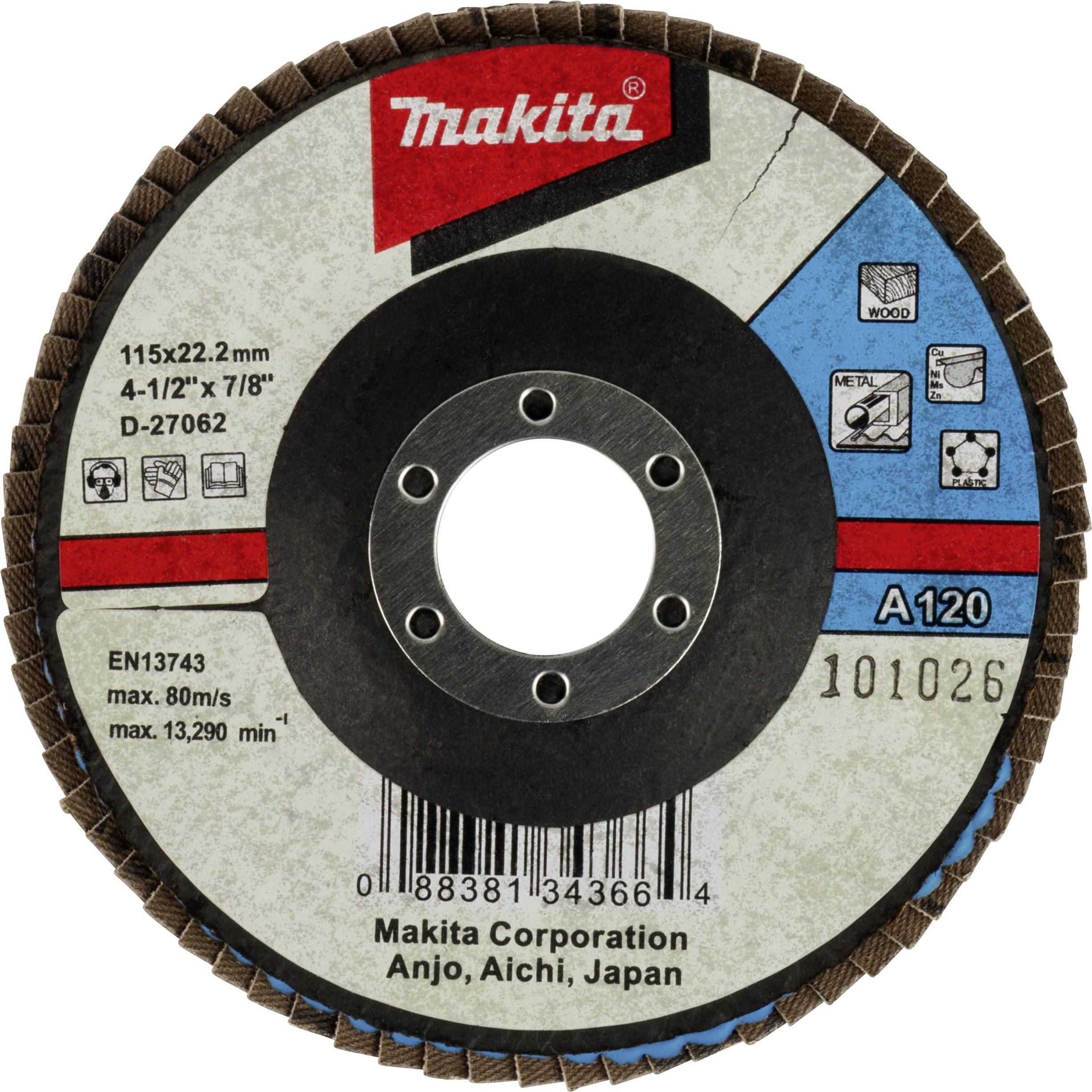 Makita D-27062 Flap disc Diameter 115 mm Grit size=120 1 pc(s)-0