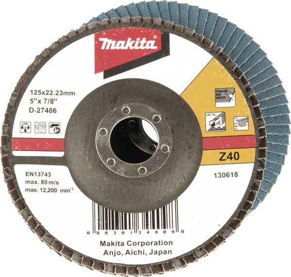 Makita D-27486 Flap disc Diameter 125 mm Grit size=40 1 pc(s)
