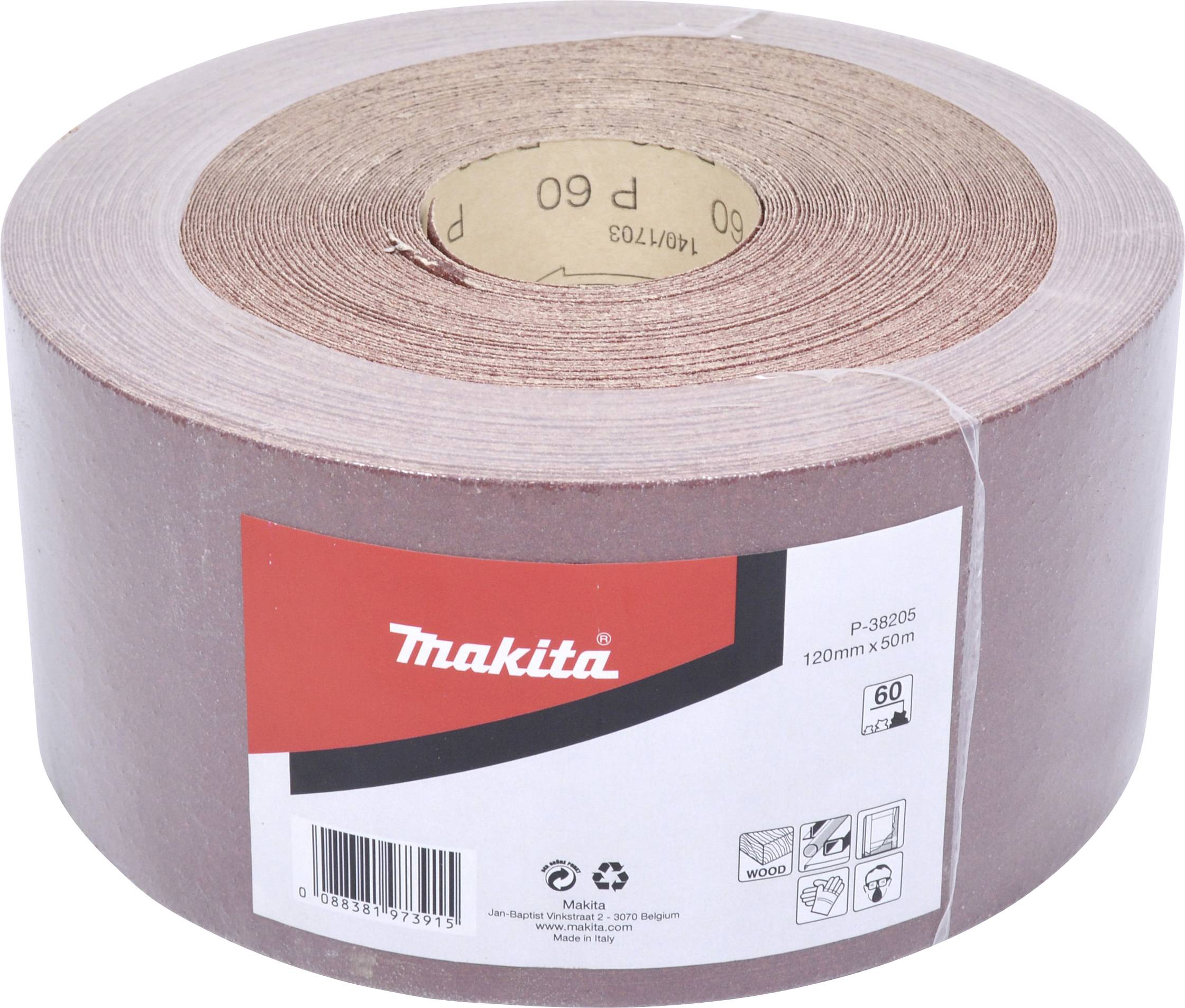 Makita P-38205 Sandpaper roll Grit size 60 (L x W) 50 m x 120 mm 1 pc(s)-0