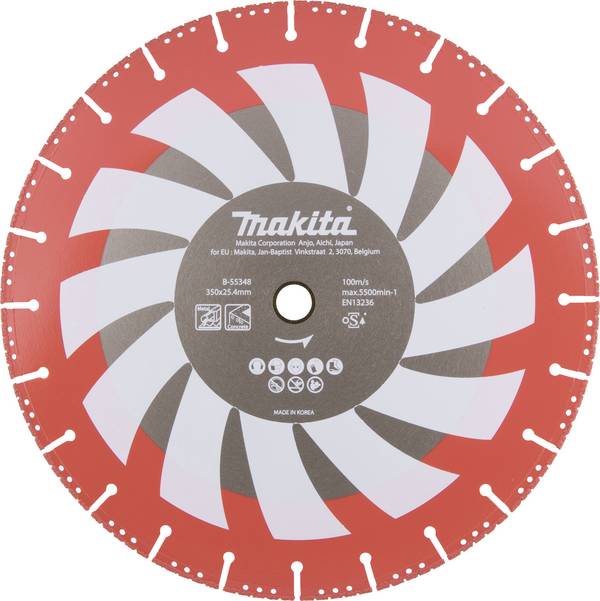 Makita B-55348 B-55348 Diamond cutting disc Diameter 350 mm Bore diameter 25.4 mm Metal 1 pc(s)