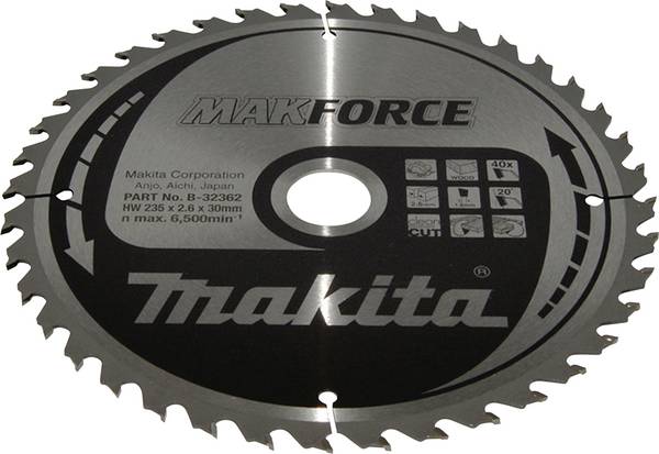 Makita  B-32362 Circular saw blade 235 x 30 x 2.6 mm Number of cogs: 40 1 pc(s)