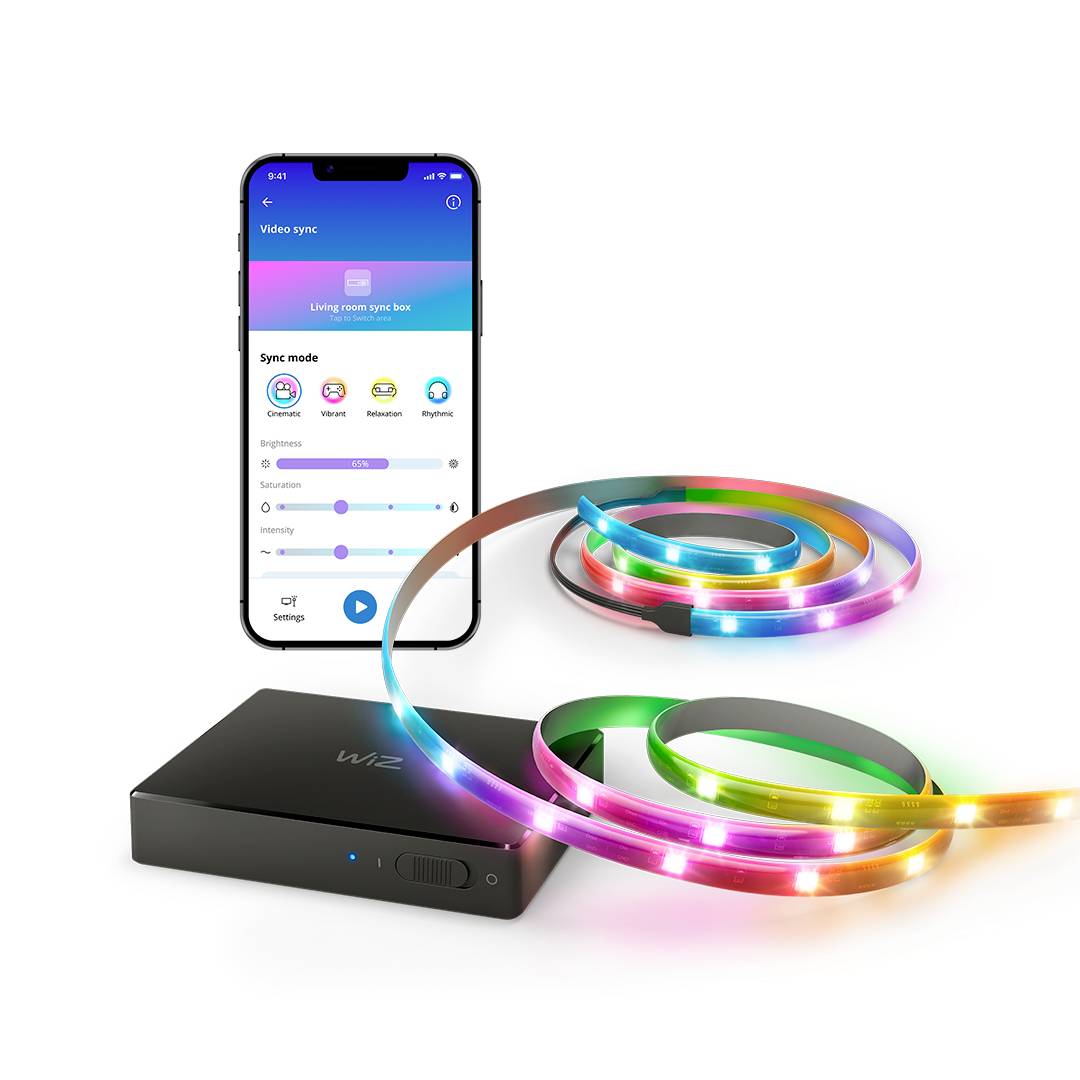 WiZ Sync box starter kit 75"-85" EU 8720169078628 LED strip set 240 V 340 cm Multi-colour 1 pc(s)-8