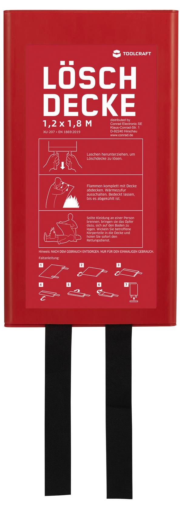 TOOLCRAFT    TO-10307445  Fire blanket with case  180 cm x 120 cm