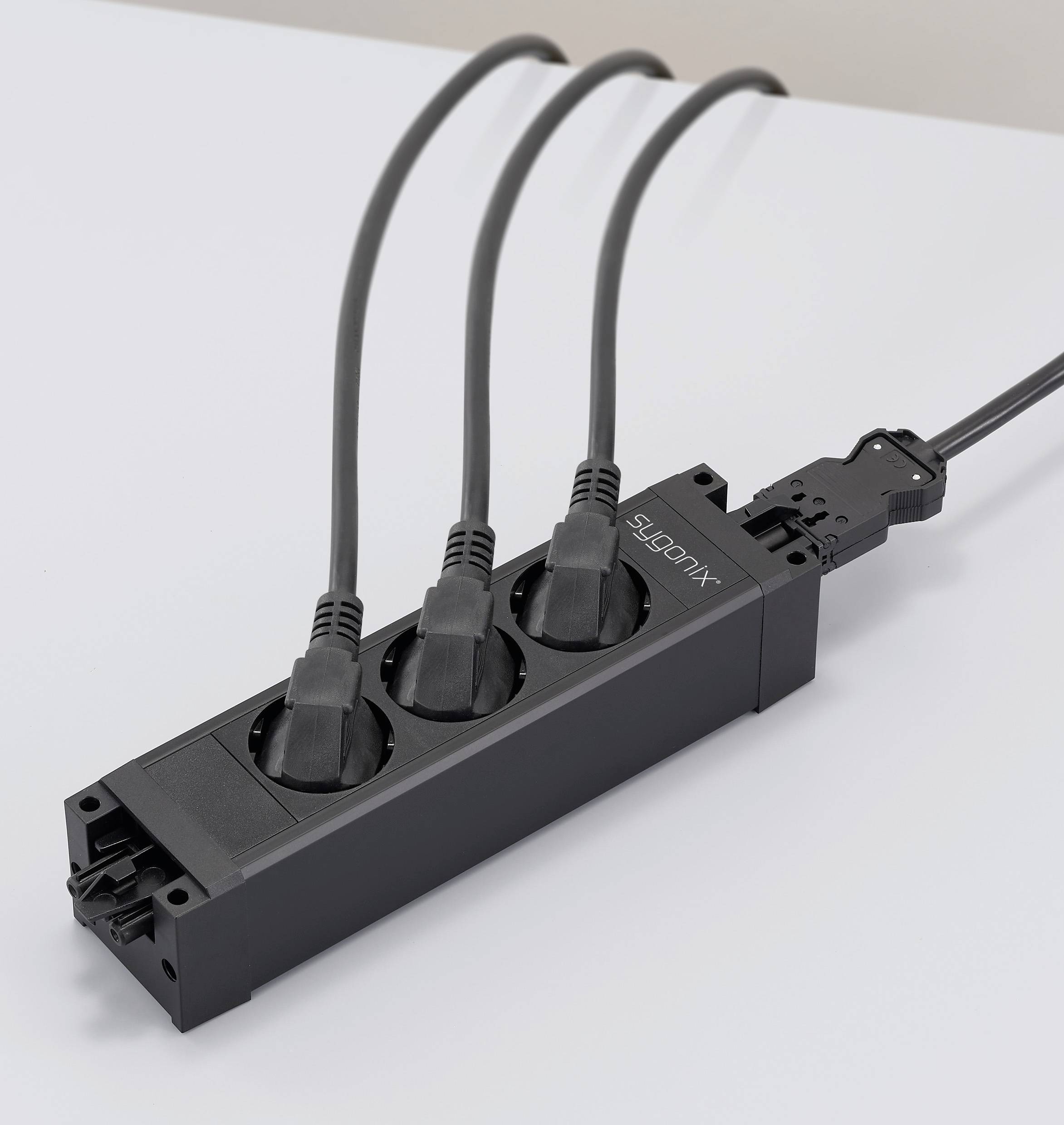 Sygonix SY-6872234 3x Power strip w/o switch Black-8
