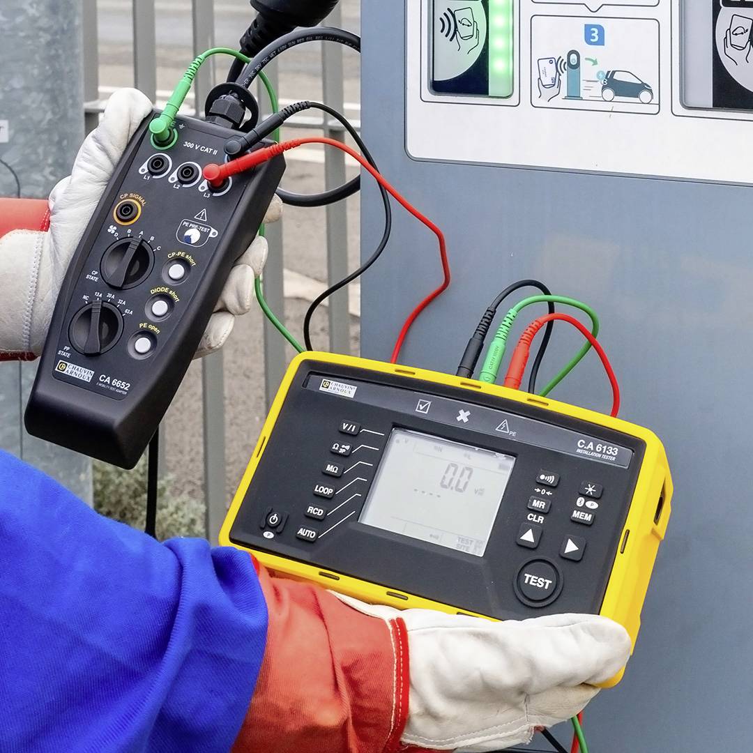 Chauvin Arnoux EVSE-SET CA 6652 + CA 6133 + CA 762 IP2X Electrical tester set, VDE tester kit VDE standard 0100, 0105-1