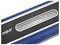 A horizontal close-up of a black and blue spirit level with a visible bubble indicator for alignment. The brand name is partially shown on the side.