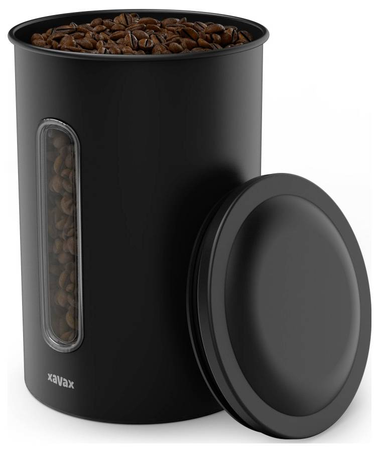 Xavax Kaffeedose für 1,3kg Bohnen o. 1,5kg Pulver, luftdicht, aromadicht, Schwarz 00111262 Coffee bean can-1