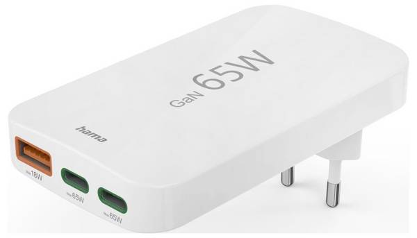 Hama USB charger 65.00 W Power Delivery, Quick Charge 2.0, Quick Charge 3.0 White Mains socket Qualcomm Quick Charge 3.0, Qualcomm Quick Charge 2.0, USB Power Delivery (USB-PD), Quick charger
