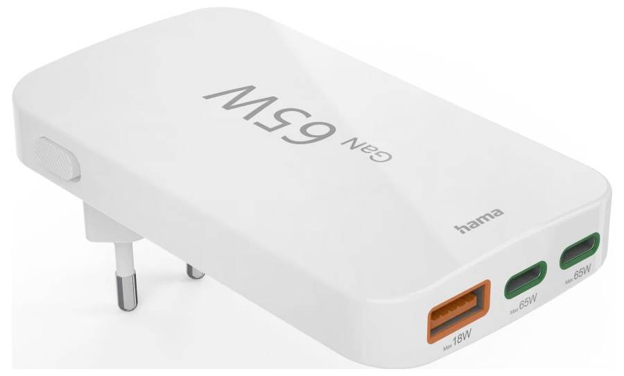 Hama USB charger 65.00 W Power Delivery, Quick Charge 2.0, Quick Charge 3.0 White Mains socket Qualcomm Quick Charge 3.0-1