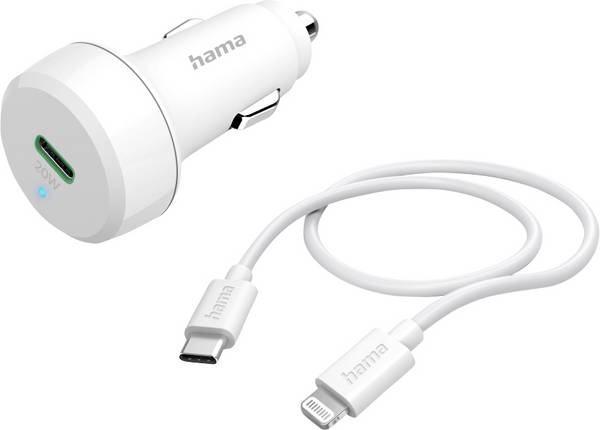 Hama Car charging station 20.00 W USB-C® plug Power Delivery White Car Quick charger