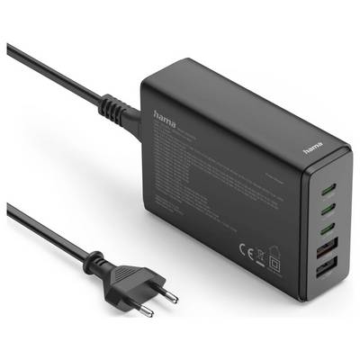 Hama USB charging station 140 W Power Delivery, Quick Charge 2.0, Quick Charge 3.0 Black Mains socket Qualcomm Quick Cha-1