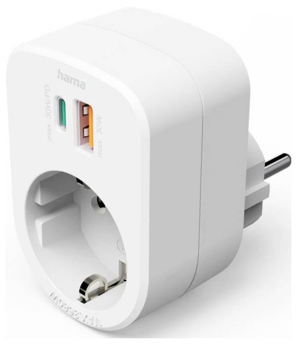 Hama 00223343  USB charging socket  incl. USB-C®  White