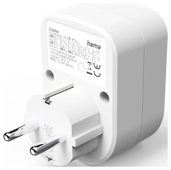 Hama 00223343 USB charging socket incl. USB-C® White-3