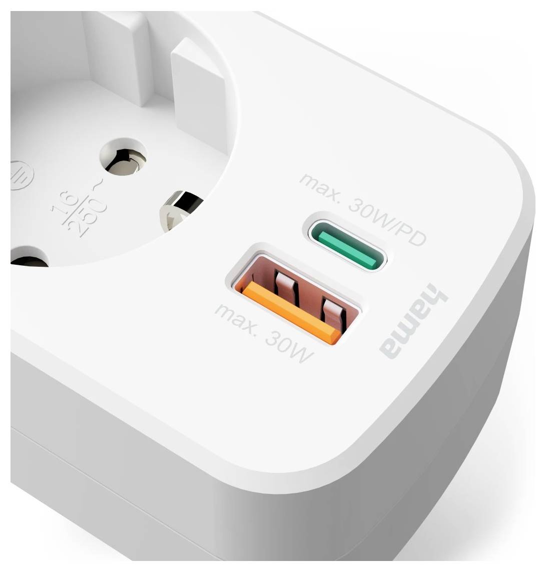 Hama 00223343 USB charging socket incl. USB-C® White-4