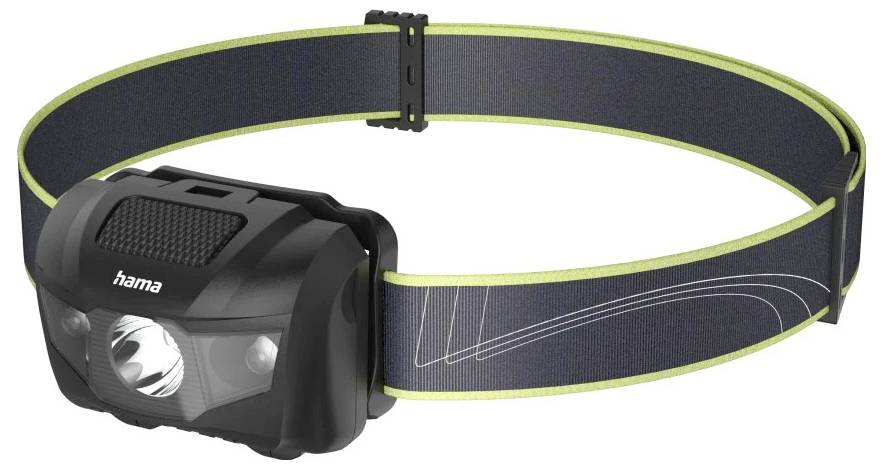 Hama LED-Stirnlampe HL200, Batterien, Kopflampe zum Joggen, Sport, 4 Modi Headlamp 73 g