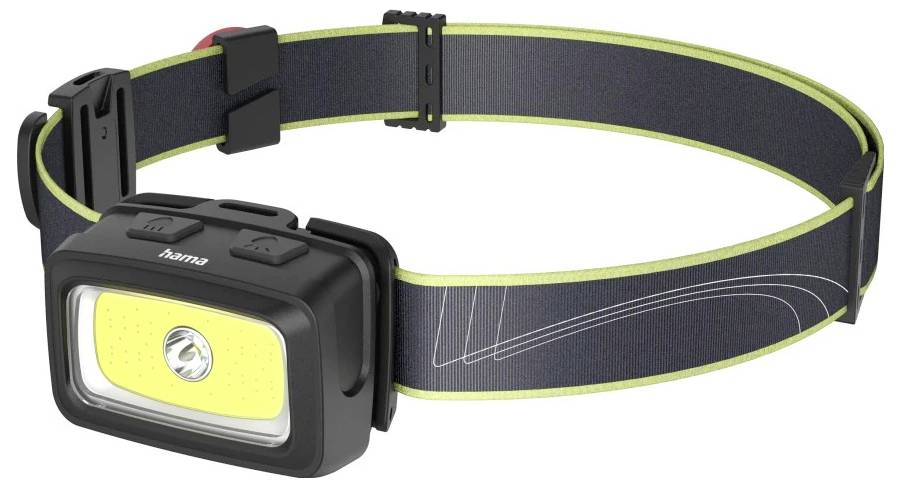 Hama LED-Stirnlampe HL350, Batterien, COB, Kopflampe, Warnlicht, Pfeife,7 Modi Headlamp 95 g