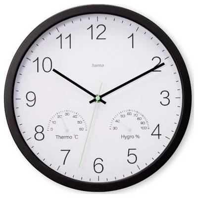 Hama 00185885 Quartz Wall clock 30 cm x 30.00 mm x 30.00 mm x 4.00 mm Black-0