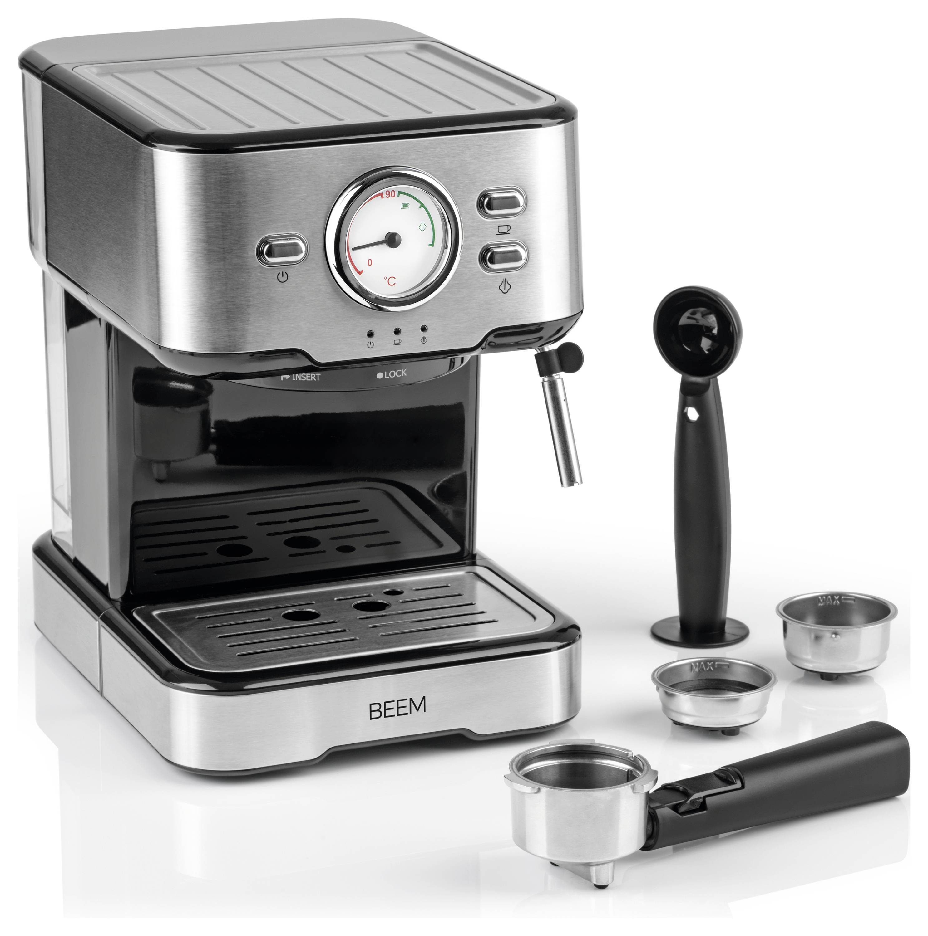 BEEM 05025 Espresso machine with sump filter holder Black, Silver 1100 W-3