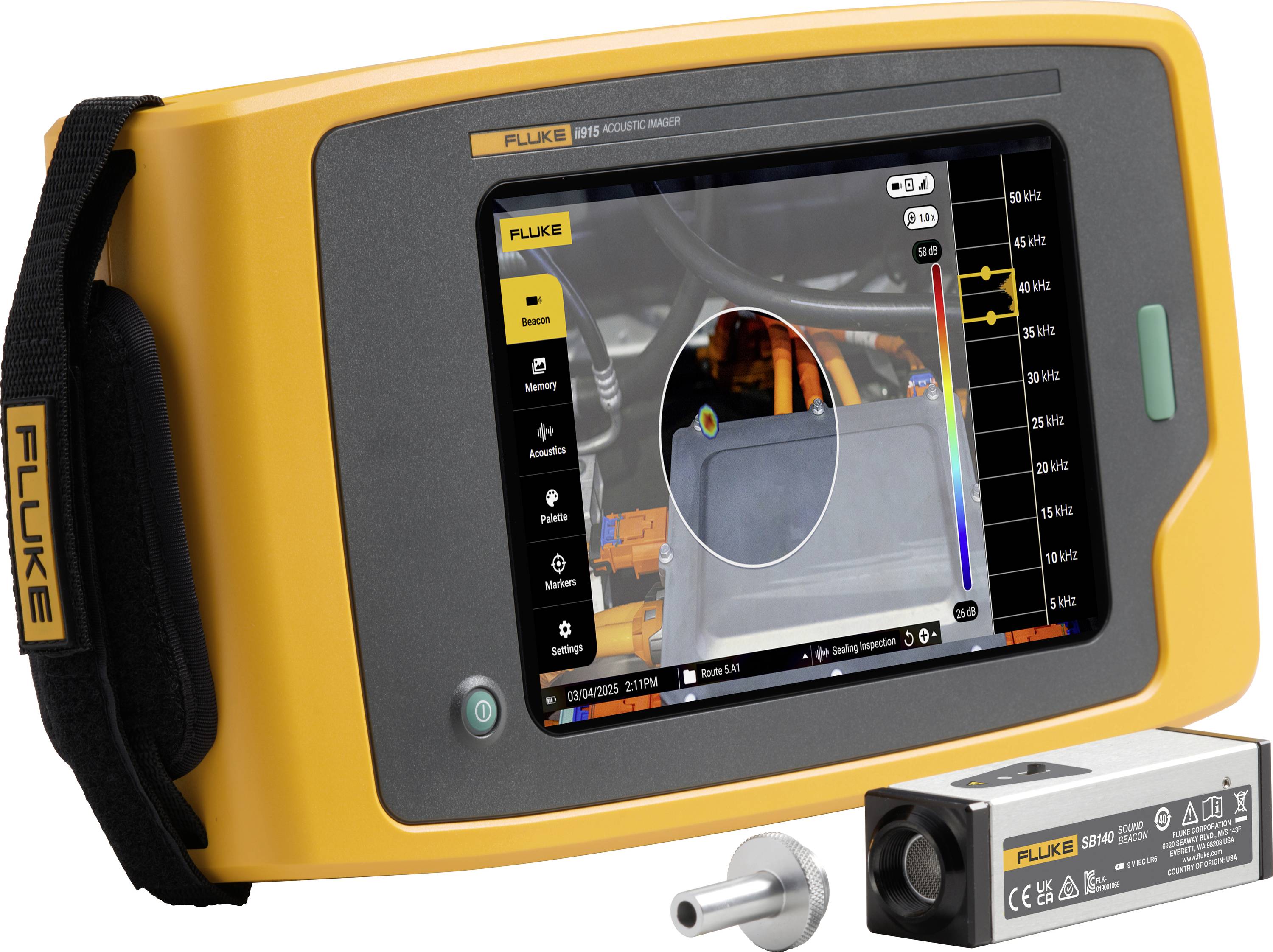 Fluke Acoustic camera Colour display FLUKE-II915/SB140 12.1 - 114.6 dB 2 Hz - 100 Hz USB-C, Wi-Fi-0