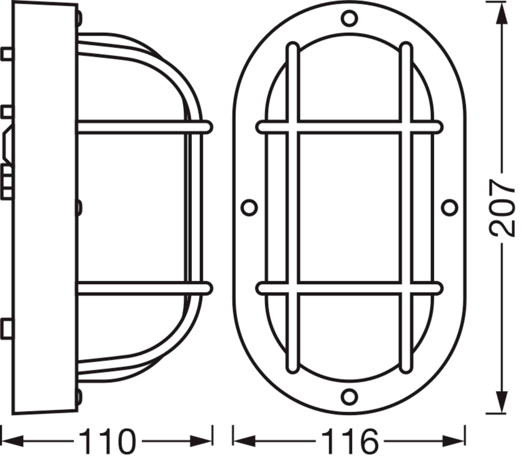 OSRAM HOMELIGHTING Bulkhead Essential Oval E27 White 4058075845565 Ceiling light, Wall light White-3