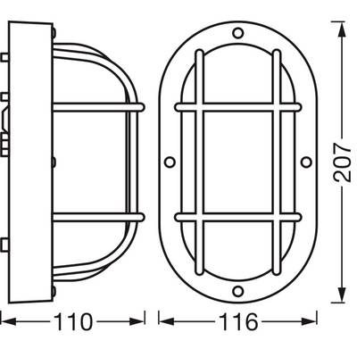 OSRAM HOMELIGHTING Bulkhead Essential Oval E27 White 4058075845565 Ceiling light, Wall light E-27 White-3