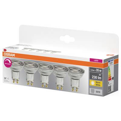 OSRAM HOMELIGHTING 4099854352355 LED reflector lamp EEC G (A - G) GU10 3.4 W Warm white 5 pc(s)-2
