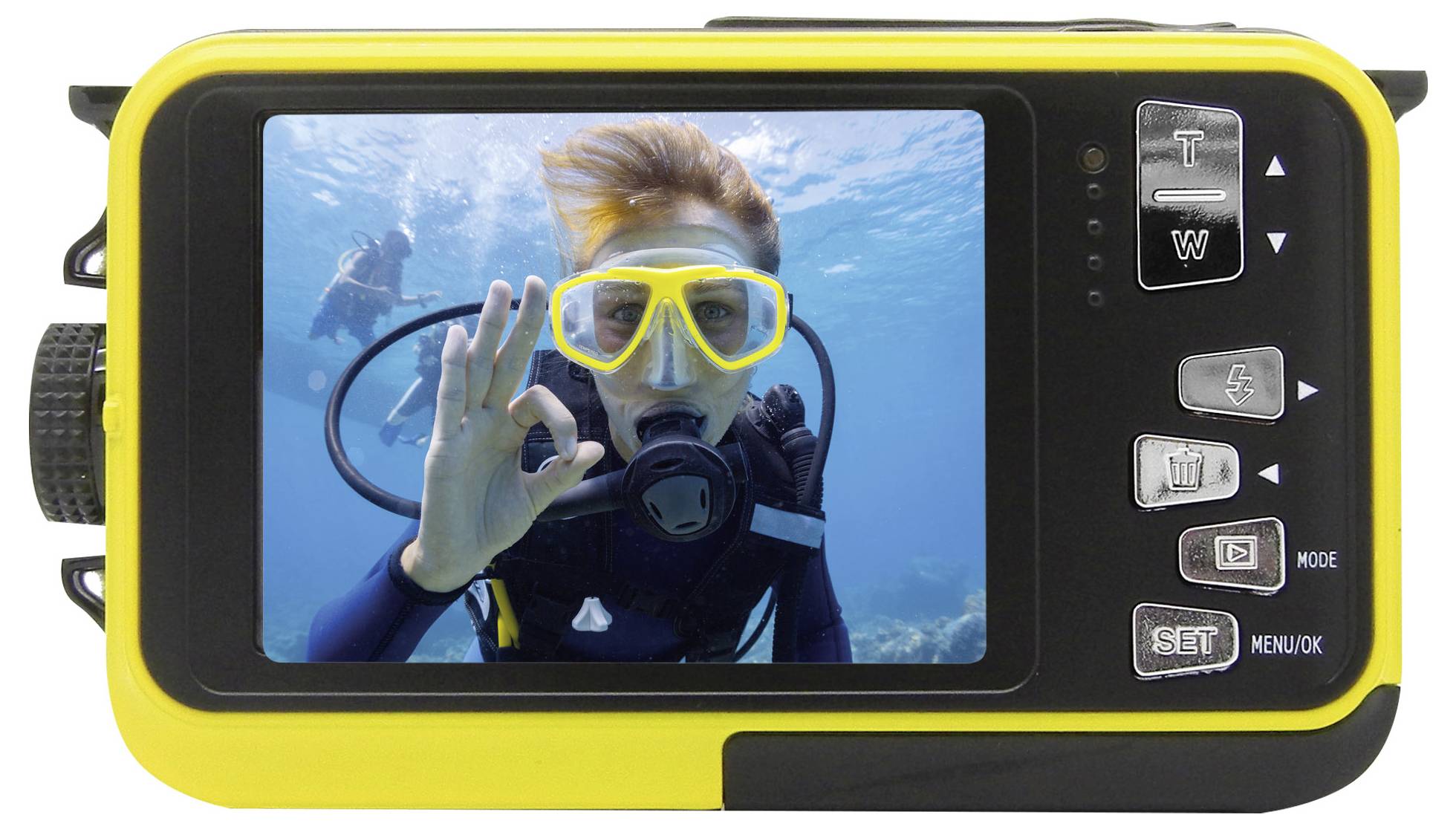 Easypix W3027-Y Wave Yellow Digital camera 30 MP Yellow Battery, Camera bag Image stabiliser, Full HD Video, Built-in fl-3