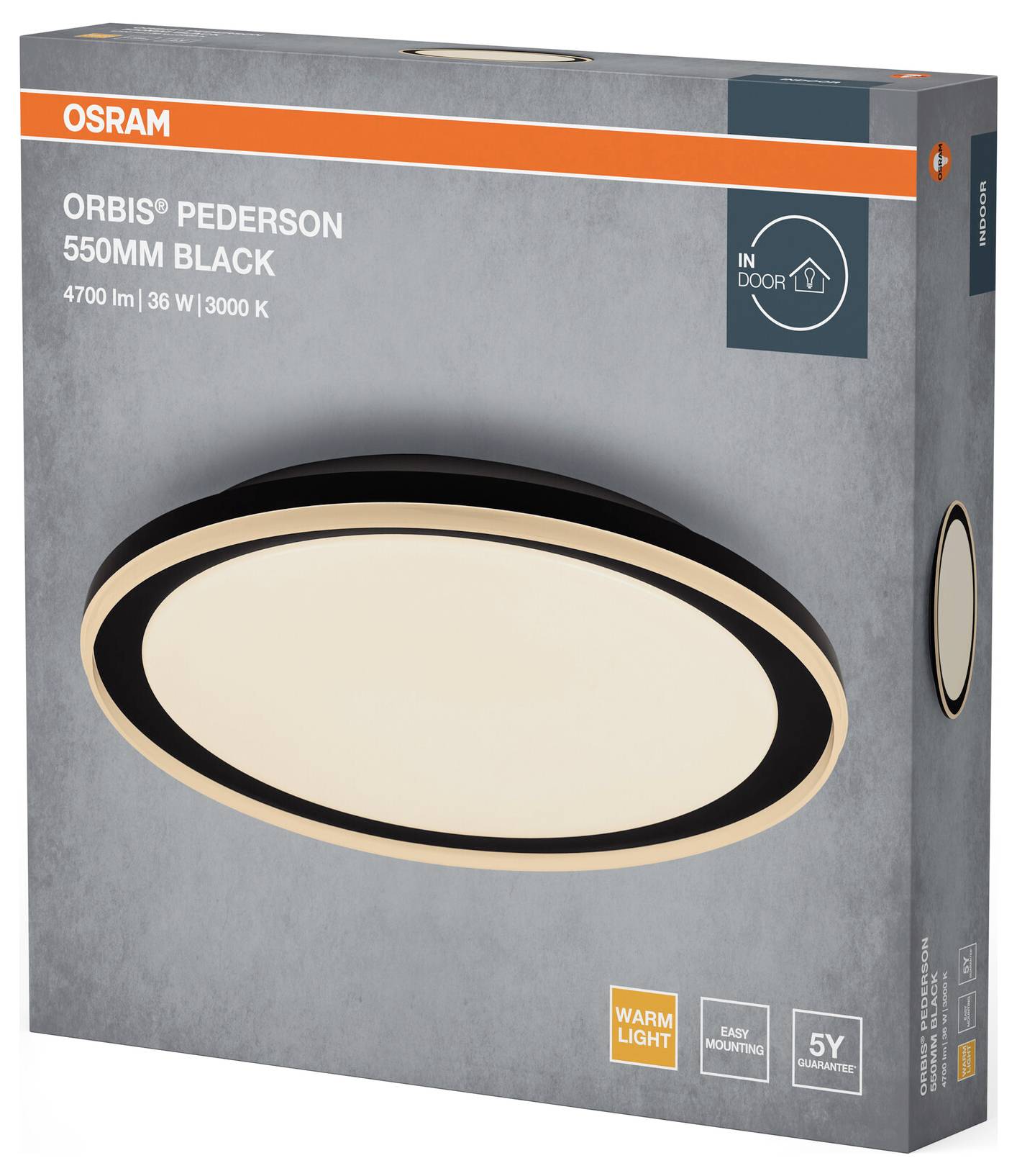 OSRAM HOMELIGHTING 4099854449802 Orbis Pederson 550MM 36W 830 Black Ceiling light LED (monochrome) 36 W Black-2
