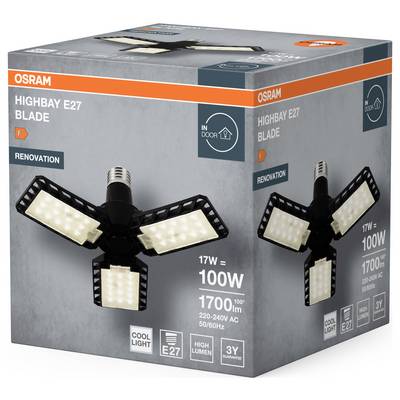 OSRAM HOMELIGHTING Highbay Blade E27 17W 840 E27 Black 4099854429255 Wallwasher EEC: F (A - G) E-27 17 W Black-2