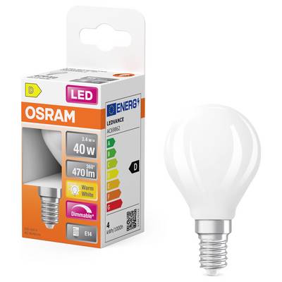 OSRAM HOMELIGHTING 4099854444906 LED (monochrome) EEC D (A - G) E14 3.4 W Warm white (Ø x H) 45.00 mm x 45.00 mm 1 pc(s)-1