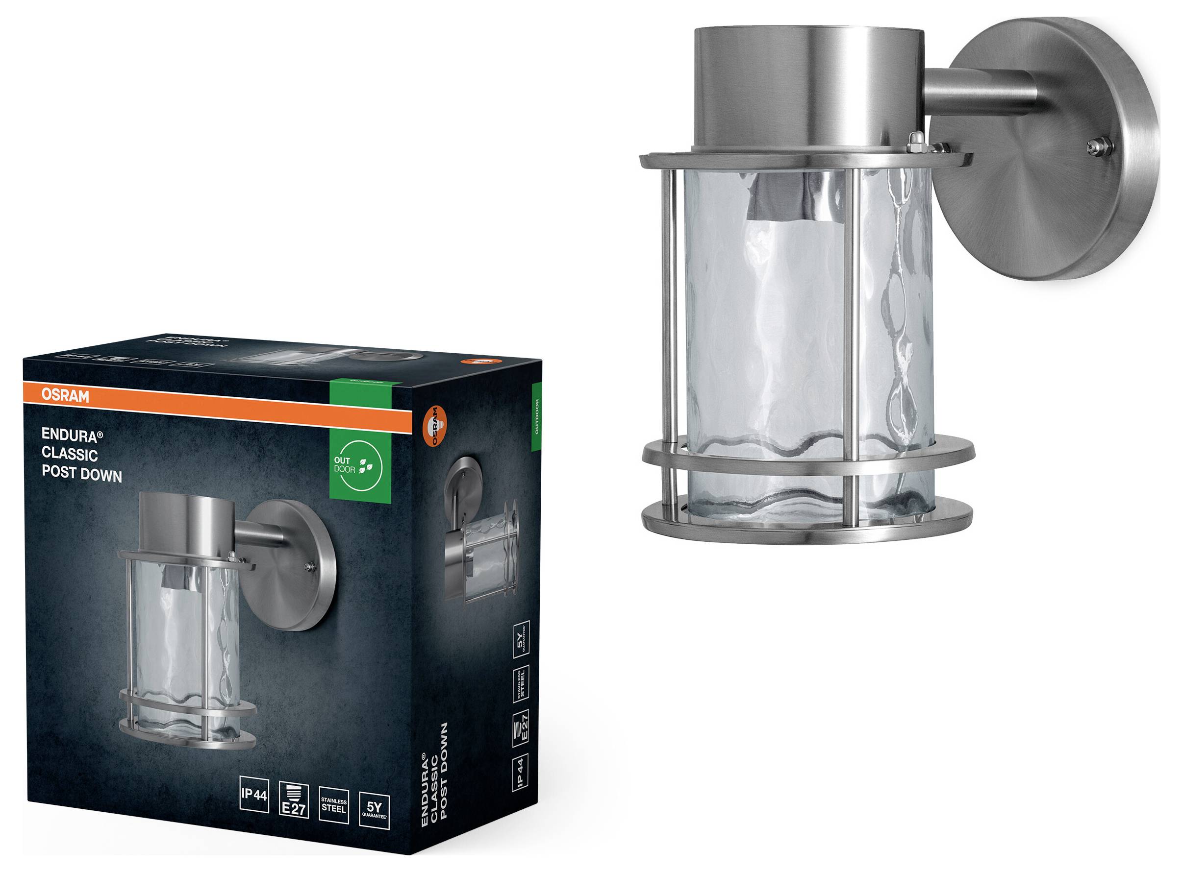OSRAM HOMELIGHTING ENDURA Classic Post Down E27 4099854452260 LED outdoor wall light LED (monochrome) E-27 Steel-1