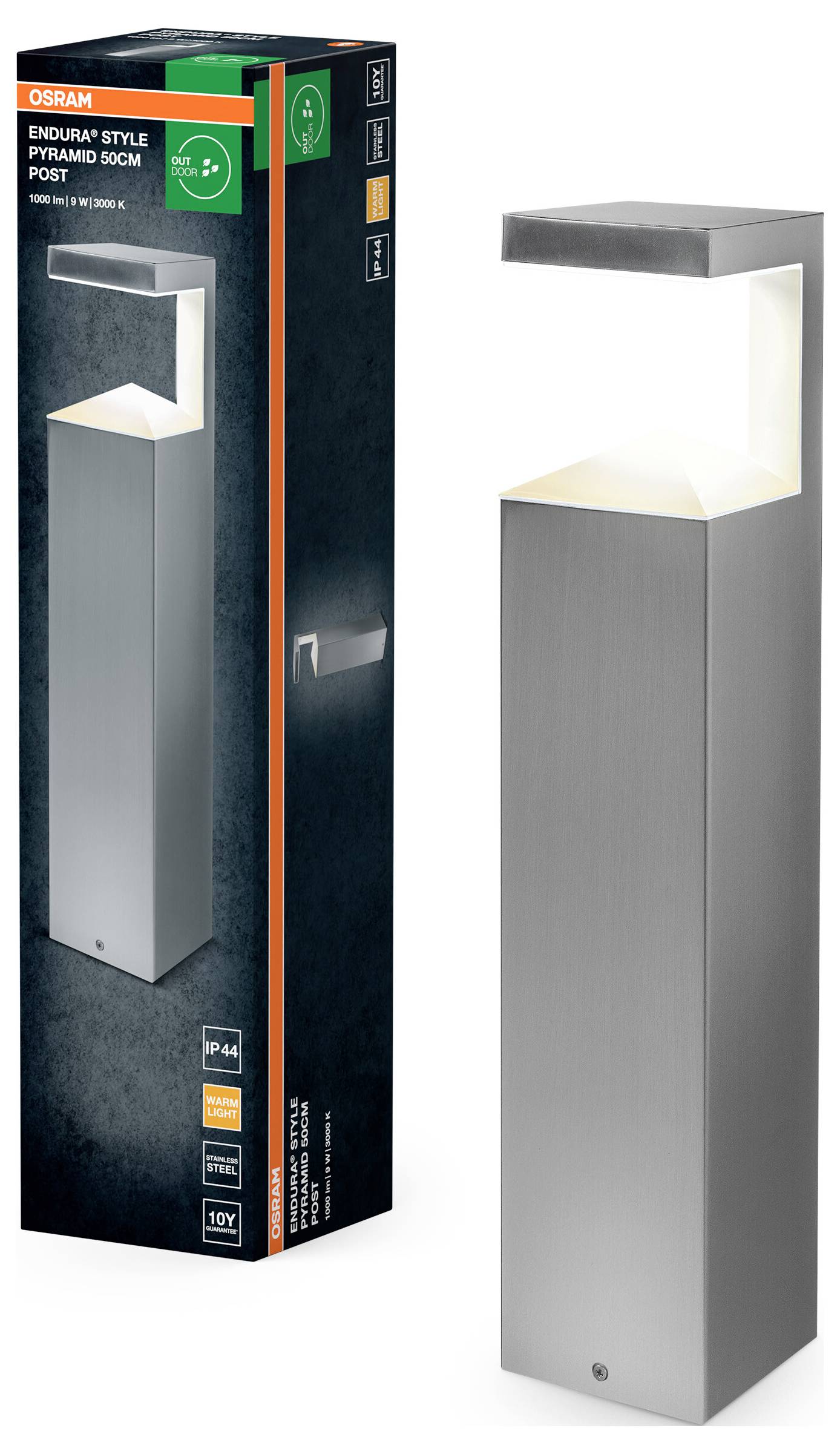 OSRAM HOMELIGHTING ENDURA Style Pyramid 50cm Post 9W 4099854461743 LED outdoor wall light LED (monochrome)-1