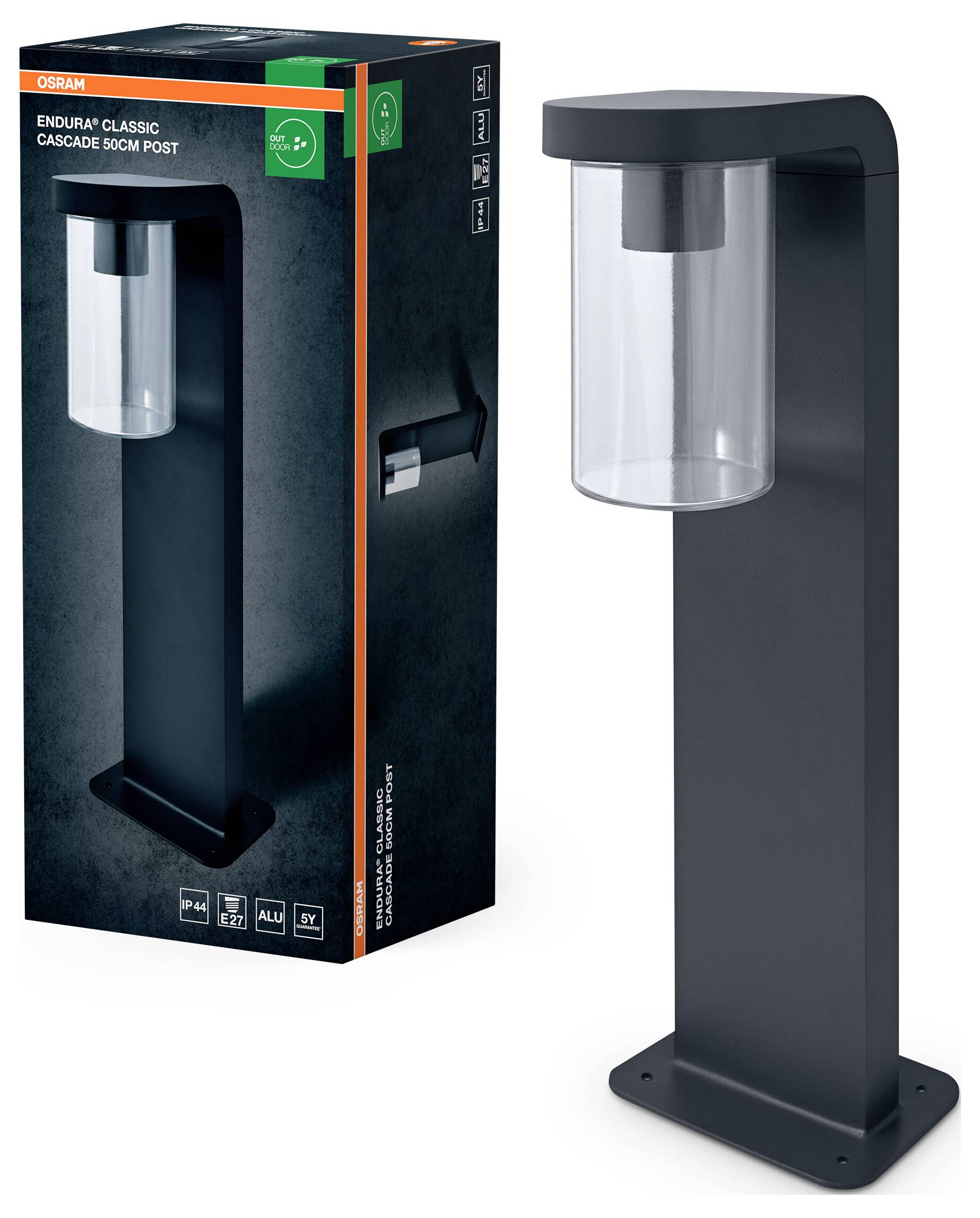 OSRAM HOMELIGHTING ENDURA Classic Cascade 50cm Post E27 Clear 4099854460937 LED outdoor wall light LED (monochrome) E-27-1