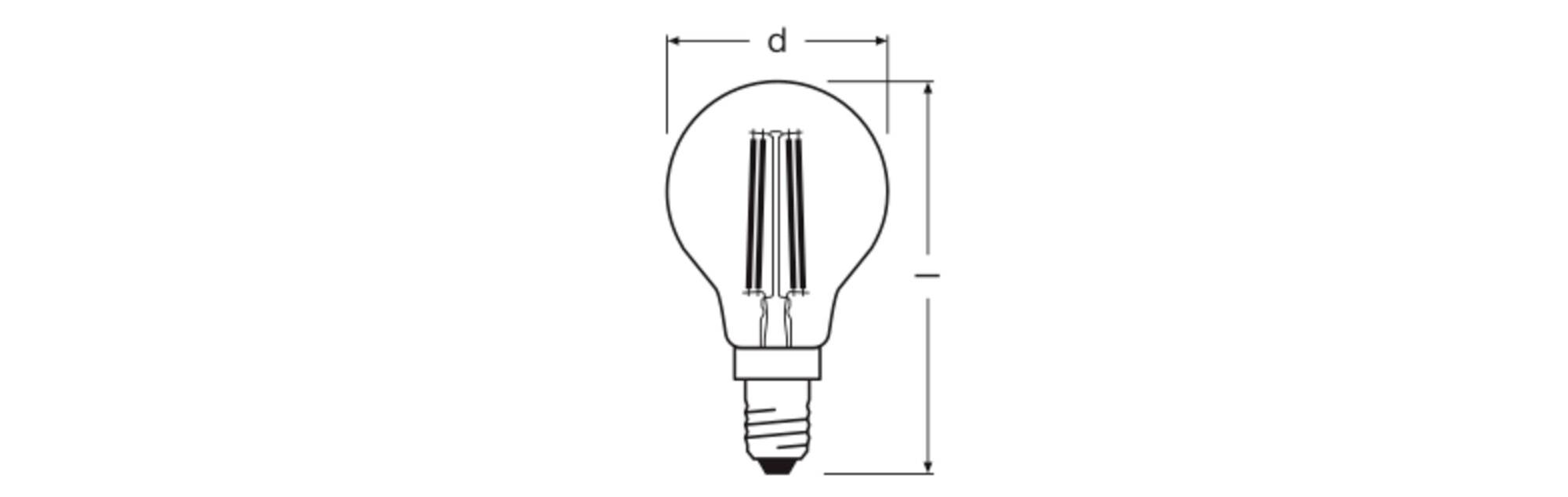 OSRAM HOMELIGHTING 4099854468759 LED (monochrome) EEC D (A - G) E14 Globe (mini) 3.4 W Warm white (Ø x H) 45.00 mm x 45.-1