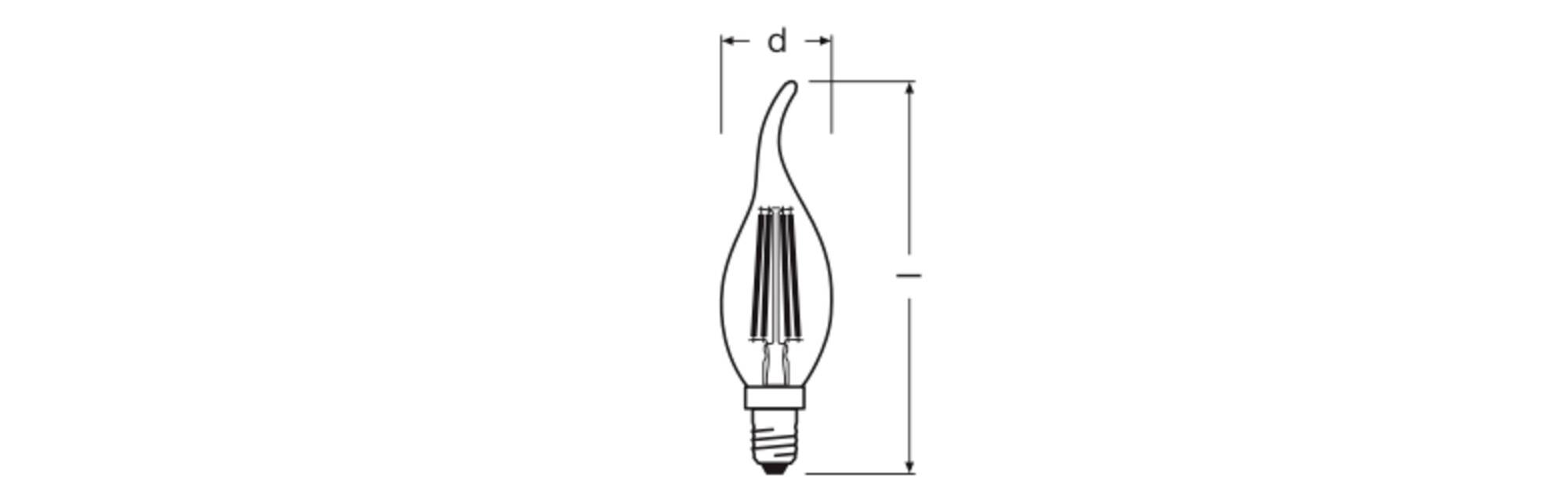 OSRAM HOMELIGHTING 4099854468810 LED (monochrome) EEC D (A - G) E14 3.4 W Warm white (Ø x H) 35.00 mm x 35.00 mm 1 pc(s)-1
