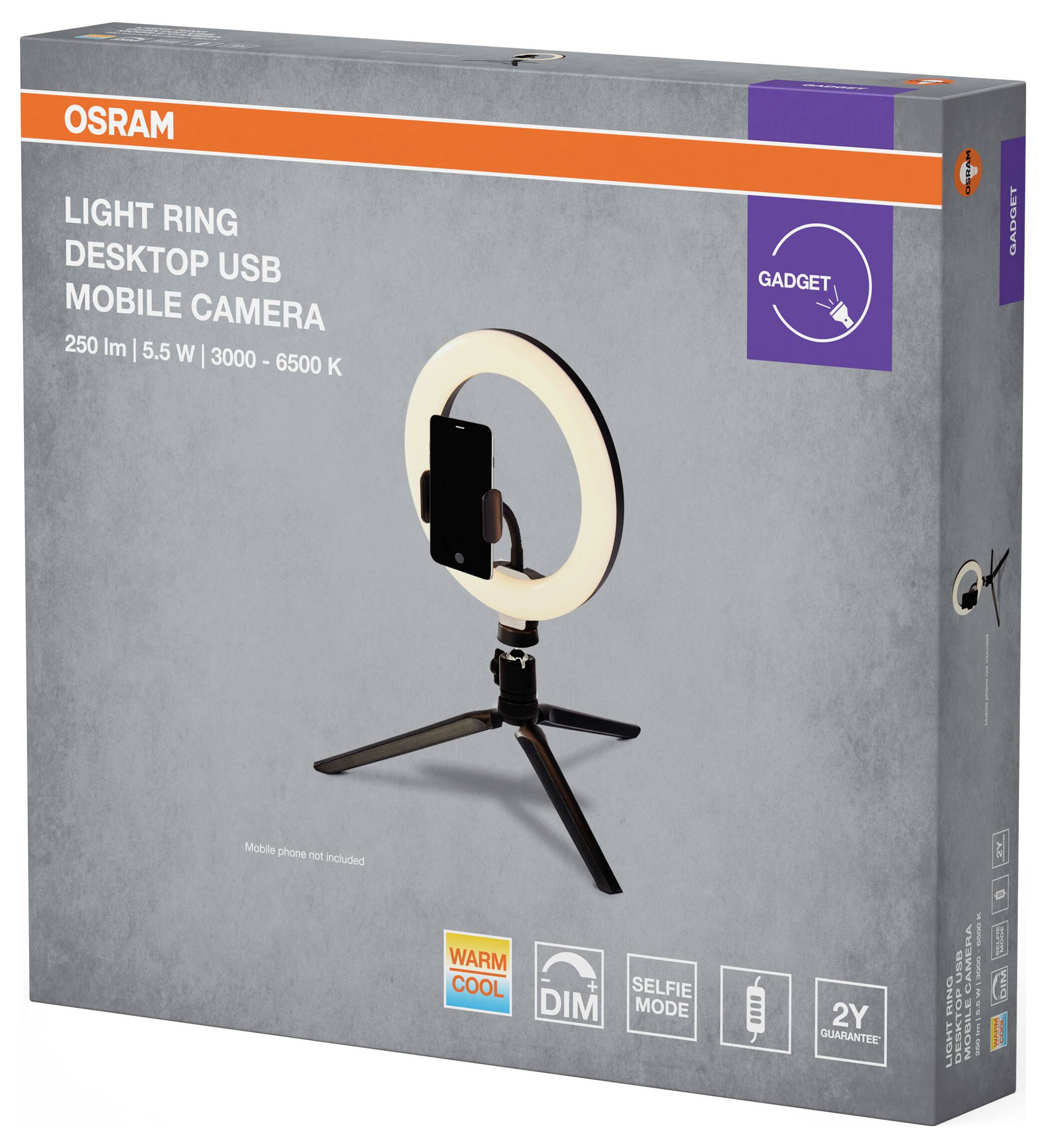 OSRAM HOMELIGHTING Linear LED Mobile Ring Desktop 4099854497612 LED ring light 5.50 W Black-2