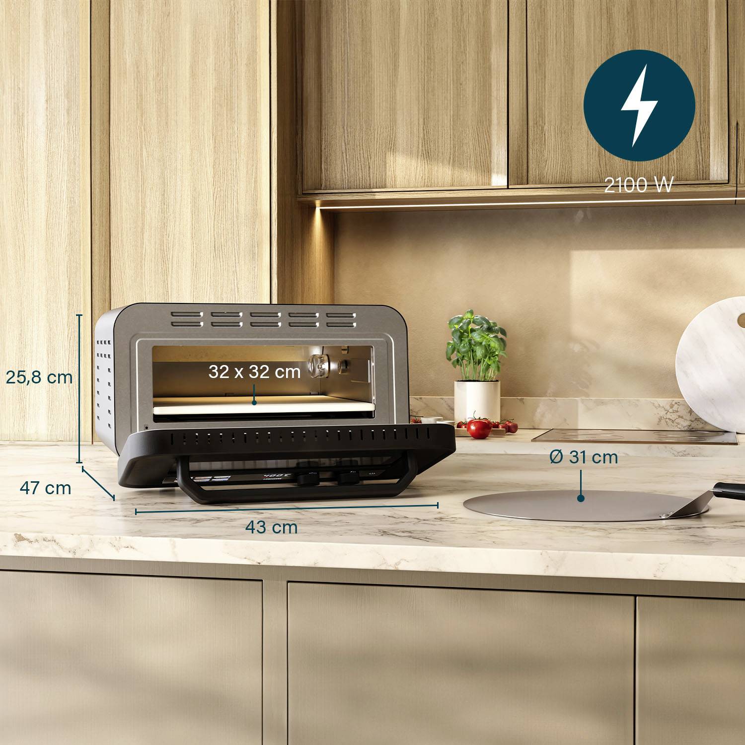 Princess Pro Max Pizza oven with pizza stone-6