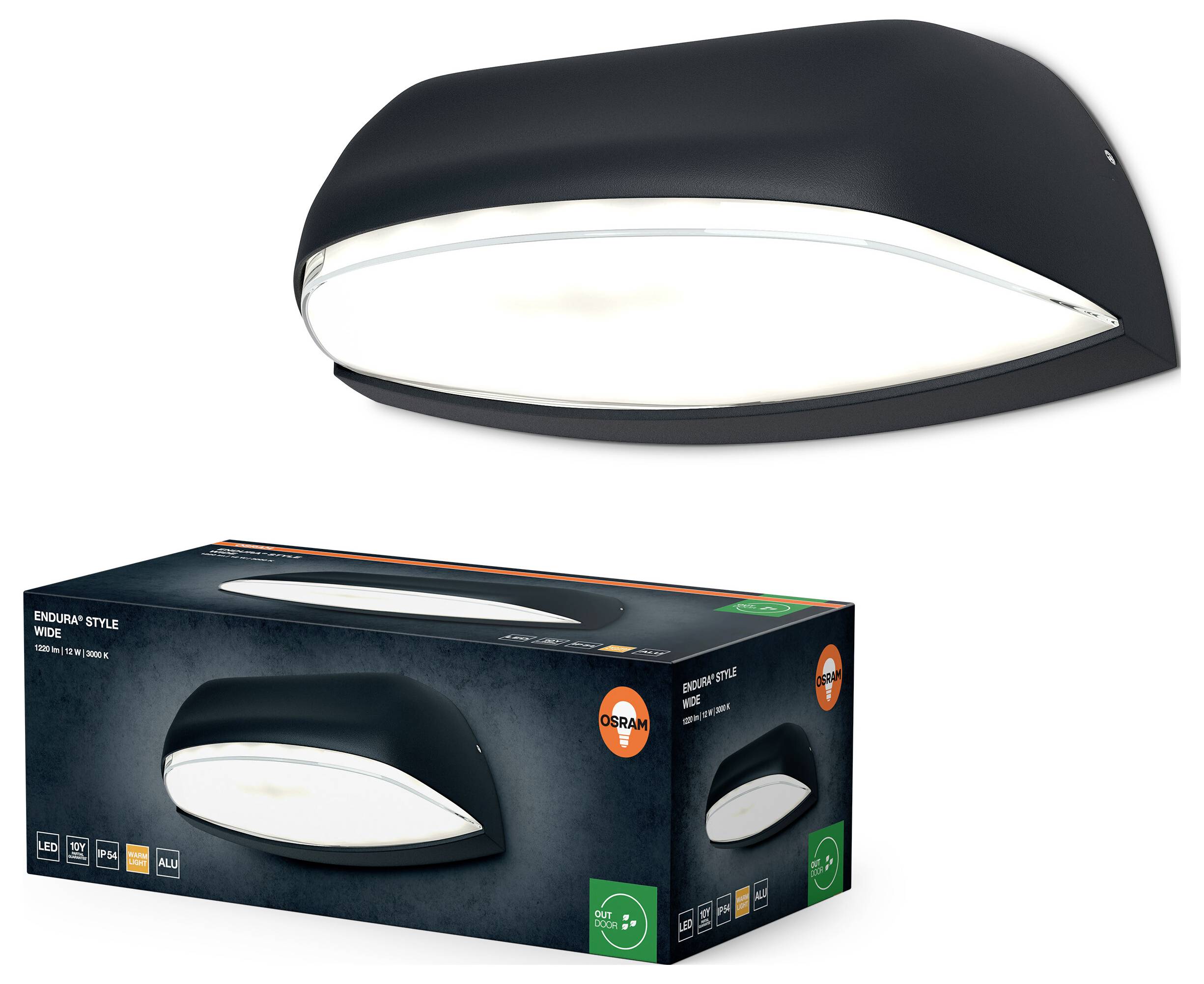 OSRAM HOMELIGHTING ENDURA Style Wide 12W Dark Gray 4099854462139 LED outdoor wall light LED (monochrome) 12 W-1
