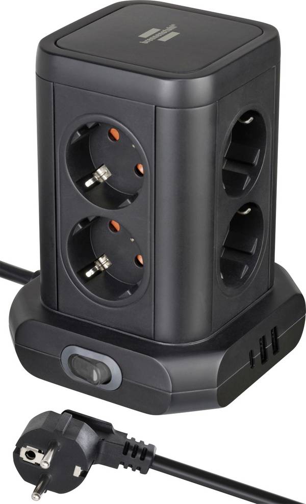 Brennenstuhl 1153560010 Socket tower  Black PG connector 1 pc(s)